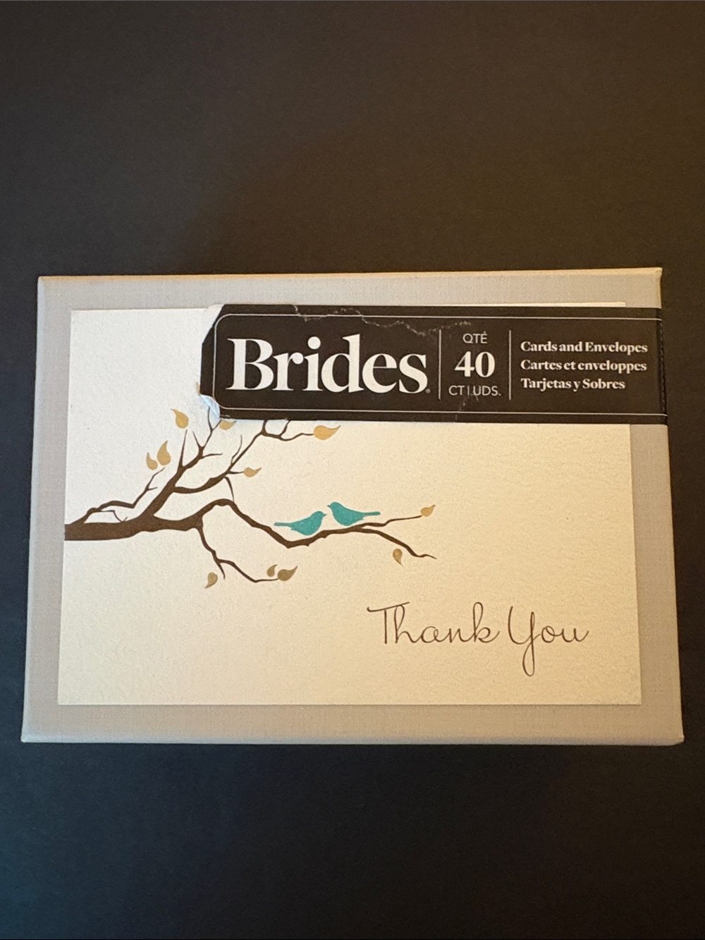 NEW 40 Boxed Love Birds Thank You Cards & Envelopes Notecards